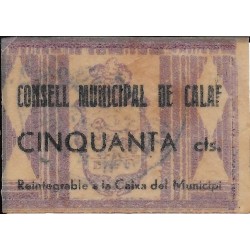 Billetes - EspaÃ±a - II RepÃºblica (1931 - 1939) - Locales - CataluÃ±a - 579 - mbc - Calaf - 50 ct