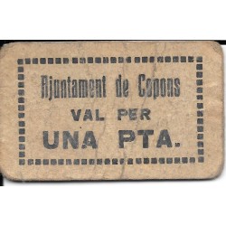 Billetes - EspaÃ±a - II RepÃºblica (1931 - 1939) - Locales - CataluÃ±a - 869 - mbc - 1937 - Copons - 1 peseta