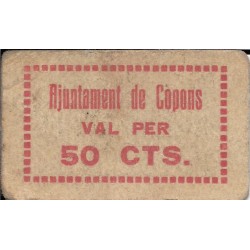 Billetes - EspaÃ±a - II RepÃºblica (1931 - 1939) - Locales - CataluÃ±a - 870 - mbc - 1937 - Copons - 50 ct