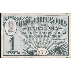 Billetes - EspaÃ±a - II RepÃºblica (1931 - 1939) - Locales - CataluÃ±a -  - mbc+ - Badalona - Peseta - Num.ref: 18279