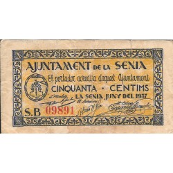 Billetes - EspaÃ±a - II RepÃºblica (1931 - 1939) - Locales - CataluÃ±a -  - mbc+ - 50 ct - La Senia - Num.ref: 09891