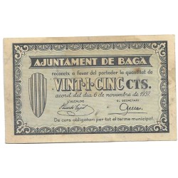 Billetes - EspaÃ±a - II RepÃºblica (1931 - 1939) - Locales - CataluÃ±a - 261 - EBC- - 1937 - Baga - 50 Cts - num ref:7890