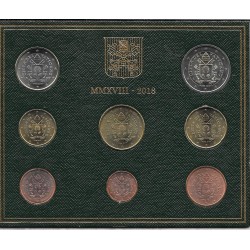 Monedas - Euros - Estuches oficiales - Vaticano - Año 2018 - Colección anual de 8 monedas