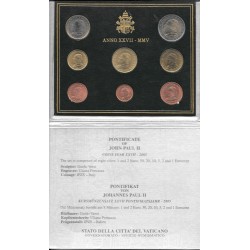 Monedas - Euros - Estuches Oficiales - Vaticano - Año 2005 - Juan Pablo II - Colección anual 8 monedas