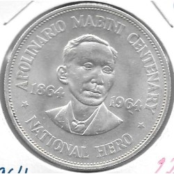 Monedas - Asia - Filipinas - 194 - 1964 - Peso - Plata