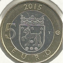 Monedas - Euros - 5€ - Finlandia - Año 2015 - Lince