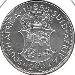 Monedas - Africa - Sudáfrica - 51 -  - Año 1955 - 2 1/2 Shilling