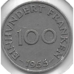 Monedas - Europa - Alemania (Sarland) - 4 - 1955 - 100 Franken