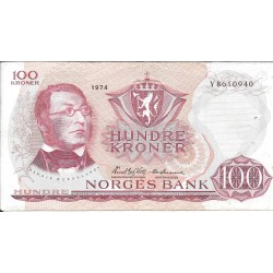 Billetes - Europa - Noruega - 38 - MBC - 1974G - 100 coronas - Num.ref: Y8610940