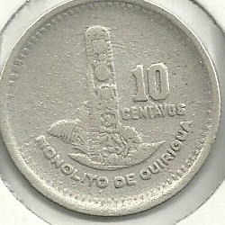 Monedas - America - Guatemala - 256.2 - Año 1958 - 10 ctv