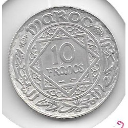 Monedas - Africa - Marruecos - 38 - 1352 - 10 francos - plata