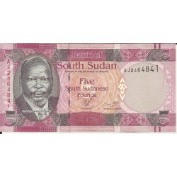 Billetes - Africa - Sudan del Sur - S/C - 5 Pounds