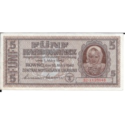 Billetes - Europa - Ucraina - 51 - mbc - 1942 - 5 korb. - num.ref: 321123646 - Ocupacion alemana