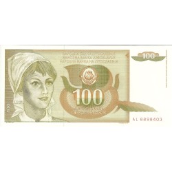 Billetes - Europa - Yugoslavia - 105 - S/C - Año 1990 - 100 Dinares