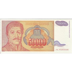 Billetes - Europa - Yugoslavia - 142 - S/C - Año 1994 - 50000 Dinares