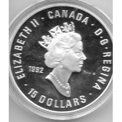 Monedas - America - Canadá - 215 - Año 1992 - 15 dolares