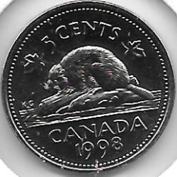 Monedas - America - Canada - 182 - 1998 - 5 Ctv