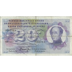 Billetes - Europa - Suiza - 046u - bc+ - Año 1973 - 20 francos