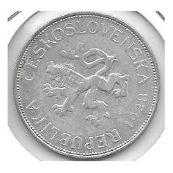 Monedas - Europa - Checoslovaquia - 11 - 1928 - 5 corona - plata