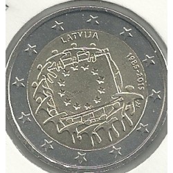 Monedas - Euros - 2€ - Letonia - Año 2015 - Bandera