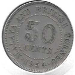 Monedas - Europa - Gran BretaÃ±a ( Malaya) - 4.1 - 1954 - 50 Ct