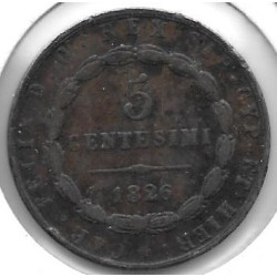 Monedas - Europa - Italia (Estados Italianos) - 127.2 - Año 1826 - 5 Centesimi