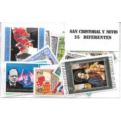 Paises - America - Sant Cristobal y Nevis - 25 sellos diferentes