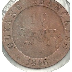 Monedas - Europa - Francia (Guayana Francesa) - A2 - Año 1846 - 10 Ct