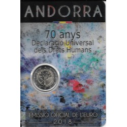 Monedas - Euros - 2€ - Andorra - SC - Año 2018 - Derechos Humanos