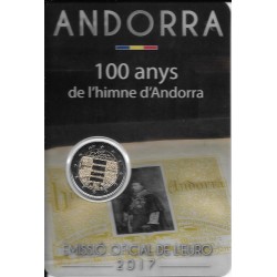 Monedas - Euros - 2€ - Andorra - SC - Año 2017- 100º Aniversario Himno Andorra