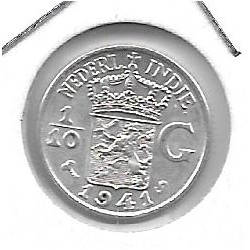 Monedas - Europa - Holanda (Indias Holandesas) -  - 1941 - 1/10 gulden - plata