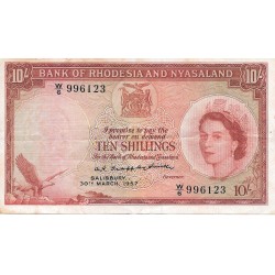 Billetes - Africa - Rhodesia - 20 - MBC- - Año 1957 - 10 Shillings - num ref: 996123