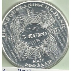 Monedas - Euros - 5euro - Holanda - sc - Antildeo 2014 - 200ordm Aniversario Banco Holanda