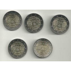 Monedas - Euros - 2euro - Alemania - SC - Antildeo 2013 - Tratado franco-aleman - Conjunto de 5 monedas