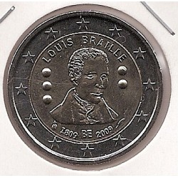 2euro - Beacutelgica - SC - Antildeo 2009 - 2ordm centenario del nacimiento de Louis Braille