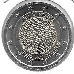 Monedas - Euros - 2euro - Eslovenia - Antildeo 2018 - Svetovni Dan Cebel