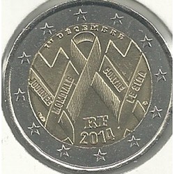 Monedas - Euros - 2euro - Francia - Antildeo 2014 - Lucha contra el sida