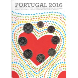 Monedas - Euros - Coleccioacuten en tiras - Portugal - Antildeo 2016 - Serie Anual - FDC