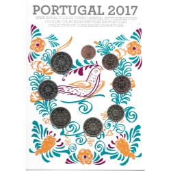 Monedas - Euros - Coleccioacuten en tiras - Portugal - Antildeo 2017 - Serie Anual