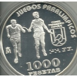 Monedas - Espantildea - Juan Carlos I (pesetas) - Estuches oficiales - Antildeo 2000 - 1000 Pesetas - Juegos Paralimpicos